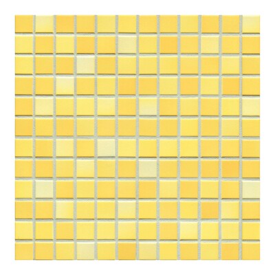 Sunshine Yellow Glazed 1x1 Porcelain Mosaic 9 1/16x9 1/16