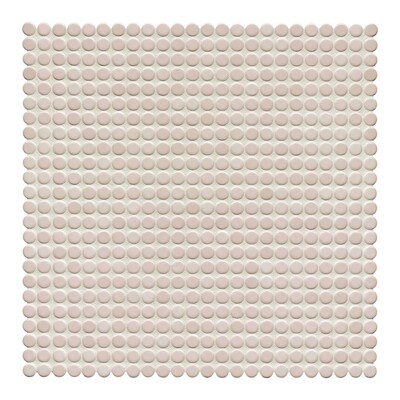 Light Ivory Mosaico Porcelánico Brillante Redondo 1/2x1/2 9 1/16x9 1/16