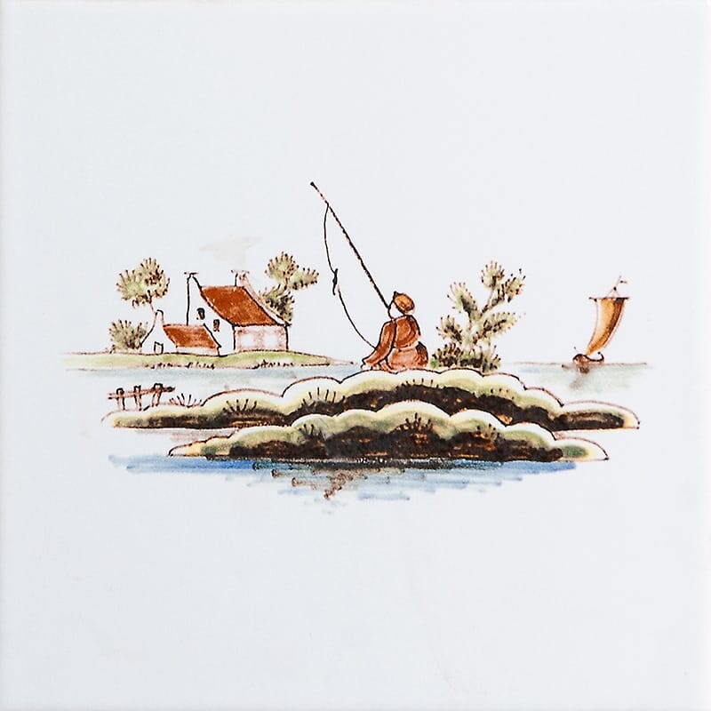 Day Off Glazed Delft Ceramic Tiles 6×6