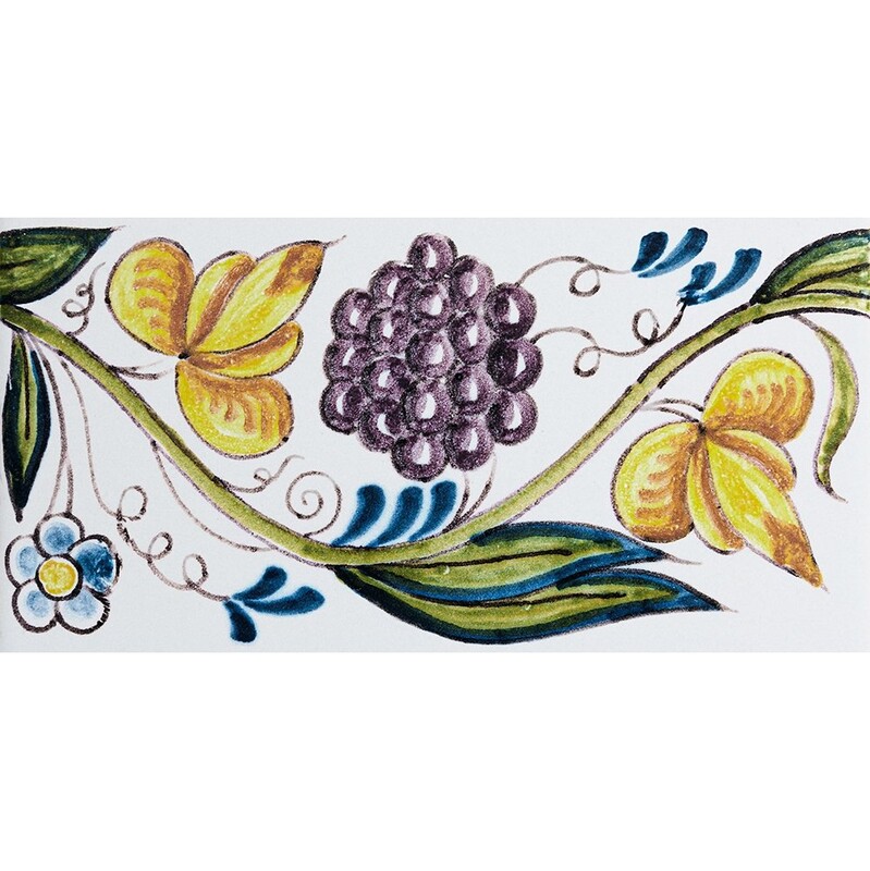 Wine Glazed Delft Ceramic Border Tiles 3×6