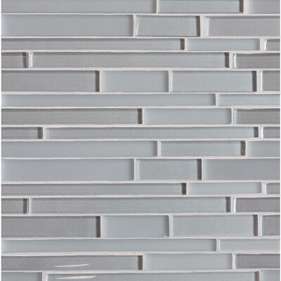 Cenere Gloss/matte Interlocking Slides Glass Mosaics 12×12
