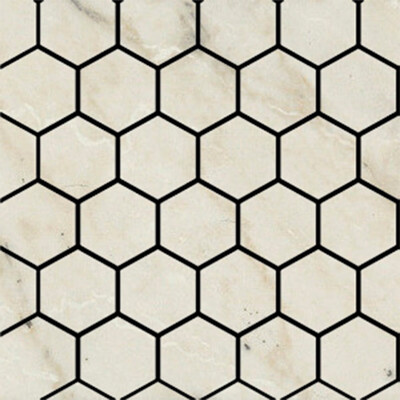 Arabescato Matte Hexagon 2x2 Porcelain Mosaic 12x12