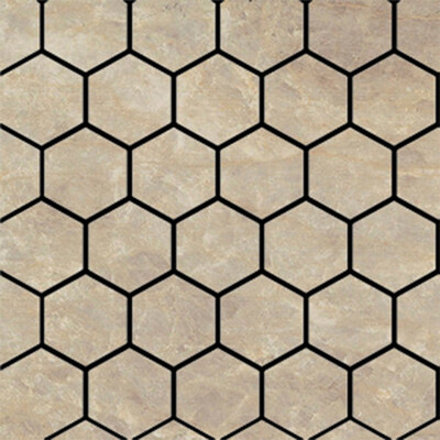 Carrara Paonazzo Semi Gloss Hexagon 2x2 Porcelain Mosaic 12x12