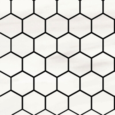 Carrara Venato Semi Gloss Hexagon 2x2 Porcelain Mosaic 12x12