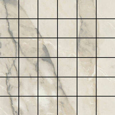 Carrara Arabescato Semi Gloss 2x2 Porcelain Mosaic 12x12