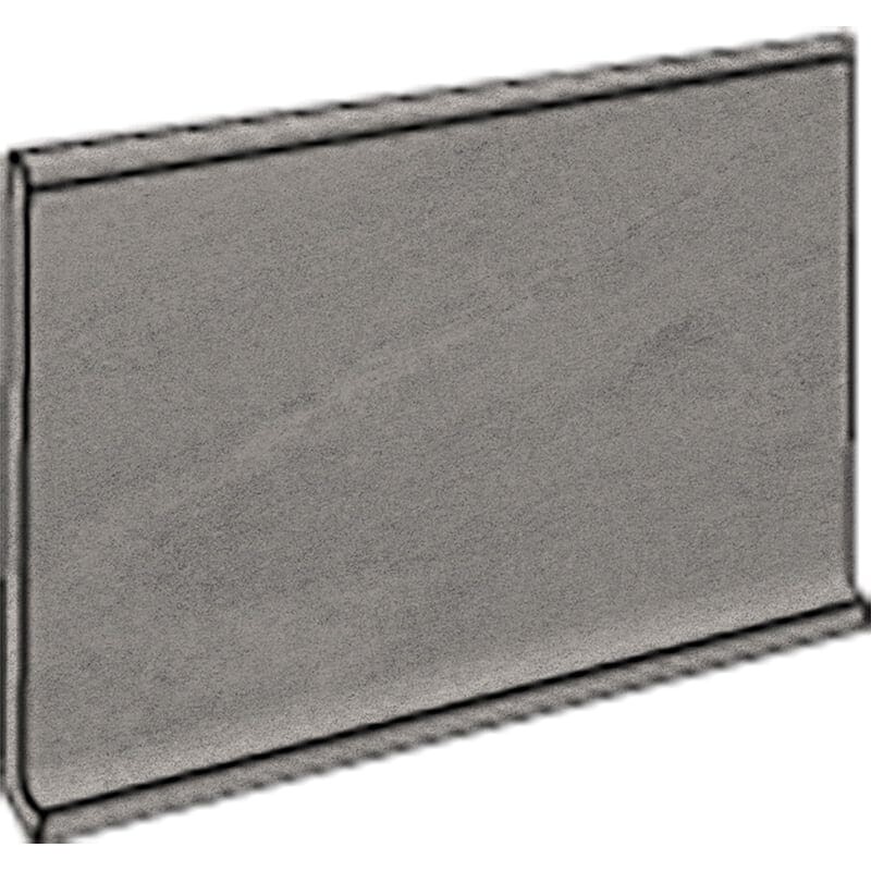 Molduras de porcelana con aspecto de hormigón pulido en zócalo Atelier Olive Grey de 6×12