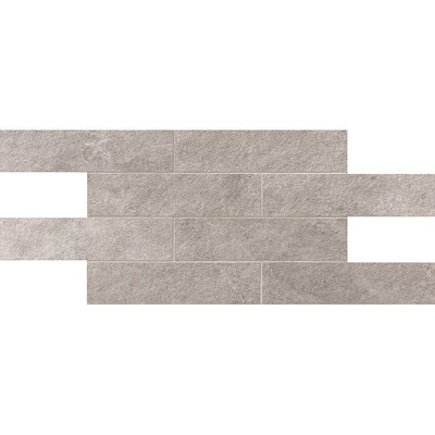 Ivory Flow Matte 2 3/4×11 1/2 Brick Mesh Mount Stone Look Porcelain Mosaics 12×24