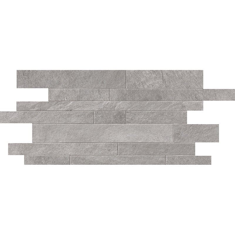 Silver Flow Matte Muretto Stone Look Porcelain Mosaics 12×24