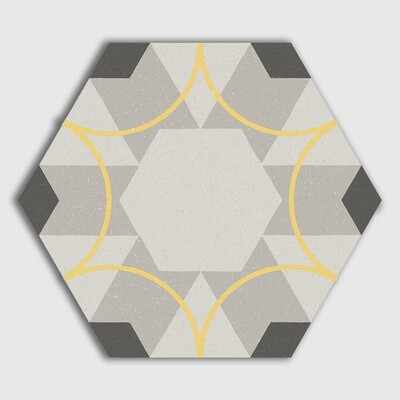 Tartan Buff Matte Encaustic Cement Porcelain Tile 10x8 1/2