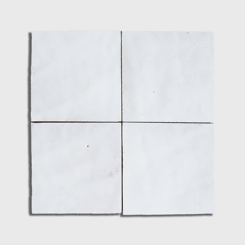 Blanc Niege Glossy Zellige Tiles 4×4