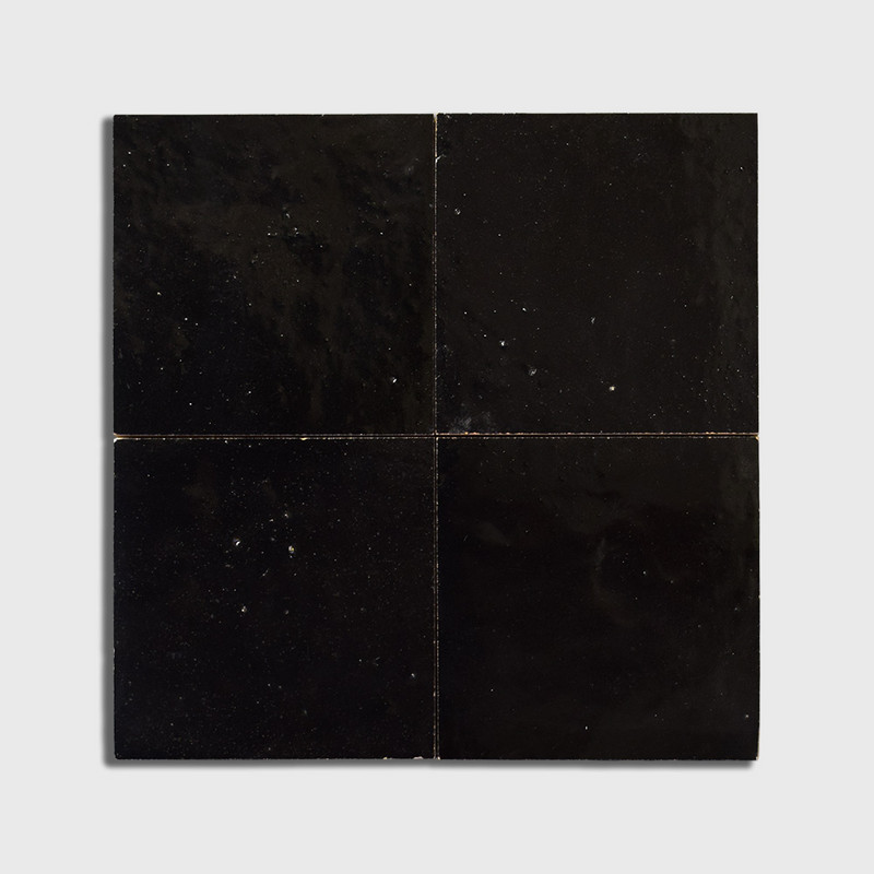 Noir Glossy Zellige Tiles 4×4