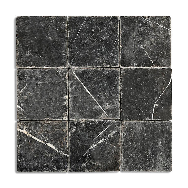 Nero Marquina Premium Tumbled Marble Tiles 4×4