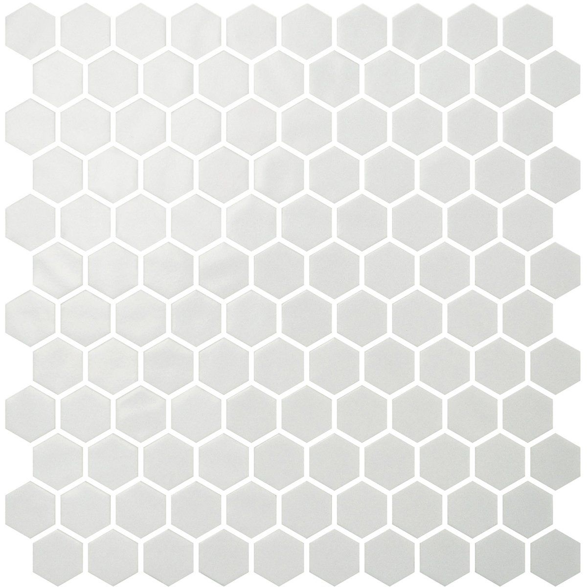 White Polished Hexagon Glass Mosaic 11 3/4x11 1/2