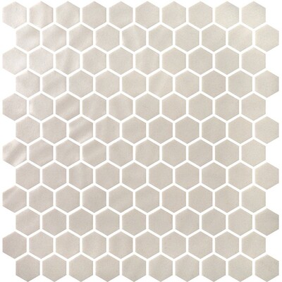 Mosaico de vidrio hexagonal pulido hueso 11 3/4x11 1/2