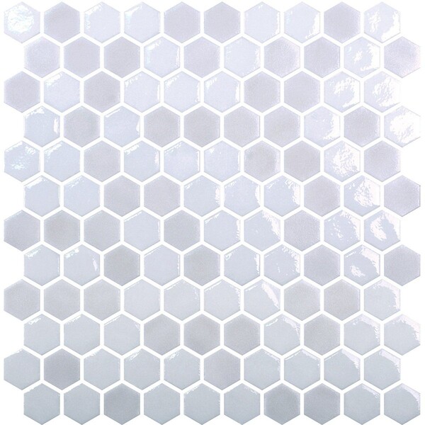 Cloud Polished Hexagon Glass Mosaics 11 3/4×11 1/2