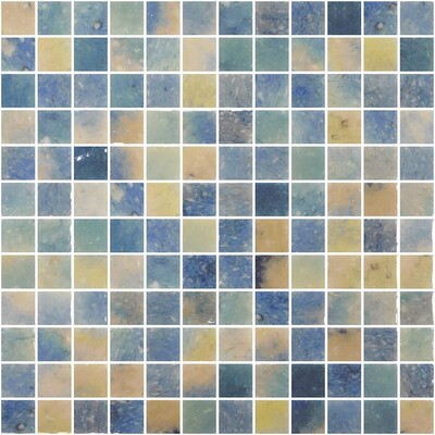 Lake Blend Glossy 1x1 Glass Mosaic 12x18