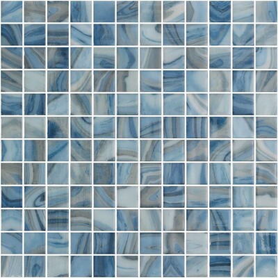 Tourmaline Blend Glossy 1x1 Glass Mosaic 12x18