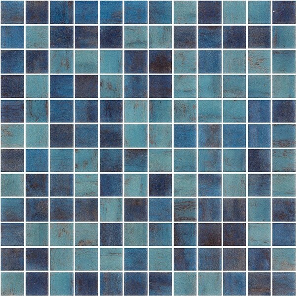 Forest Blue Anti Slip 1×1 Glass Mosaics 12×12