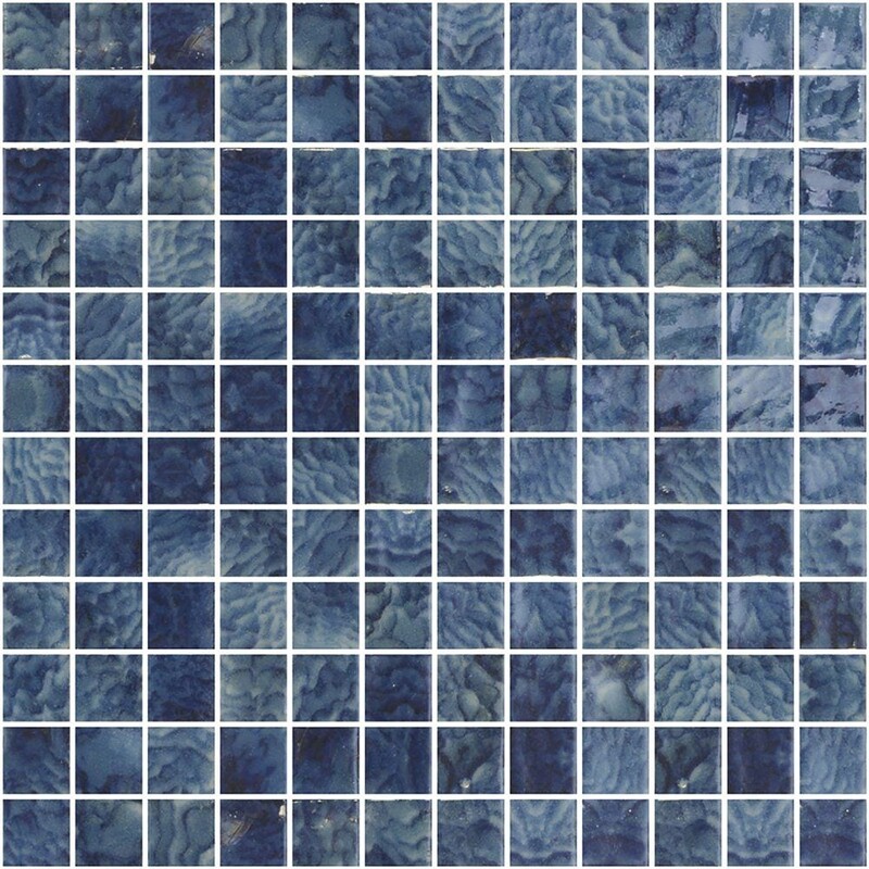 Arrecife Blue Glossy 1×1 Glass Mosaics 12×18