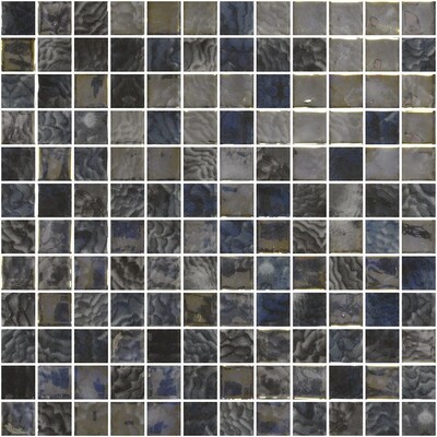 Arrecife Iridis Gray Luster 1x1 Glass Mosaic 12x18
