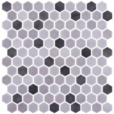 Smoke Honed Hexagon Glass Mosaic 11 3/4x11 1/2