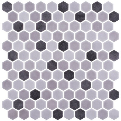 Smoke Honed Hexagon Glass Mosaics 11 3/4×11 1/2