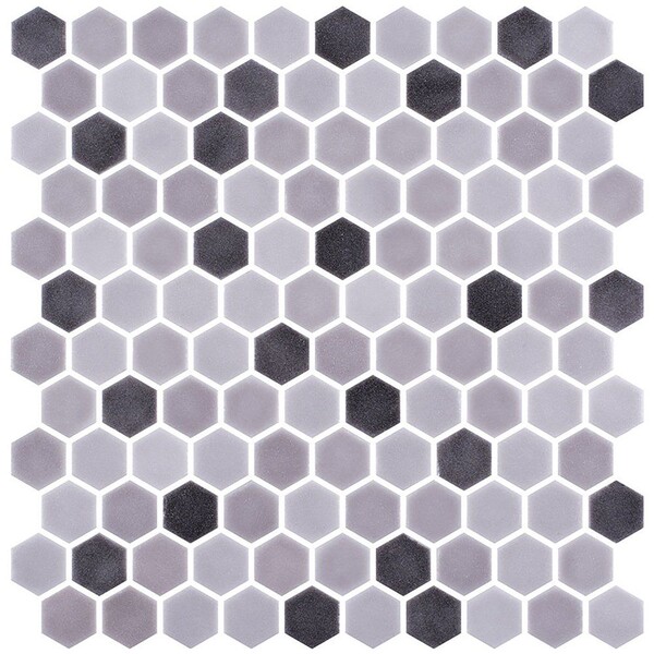 Smoke Honed Hexagon Glass Mosaics 11 3/4×11 1/2