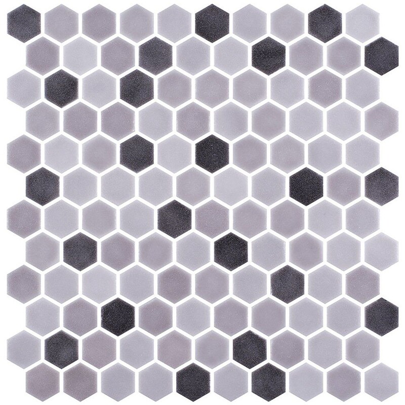 Smoke Honed Hexagon Glass Mosaics 11 3/4×11 1/2
