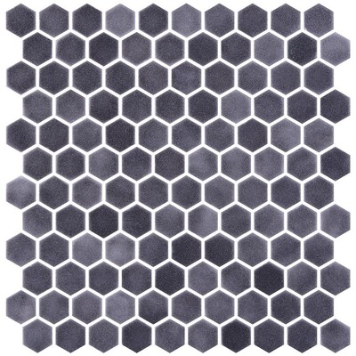 Antracite Honed Hexagon Glass Mosaic 11 3/4x11 1/2