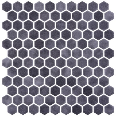 Antracite Honed Hexagon Glass Mosaics 11 3/4×11 1/2