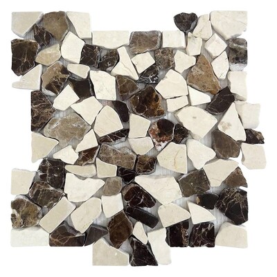 Mocha Natural Pebble Mosaic 12x12
