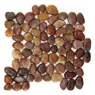 Red Cranberry Polished Pebble Mosaics 12×12