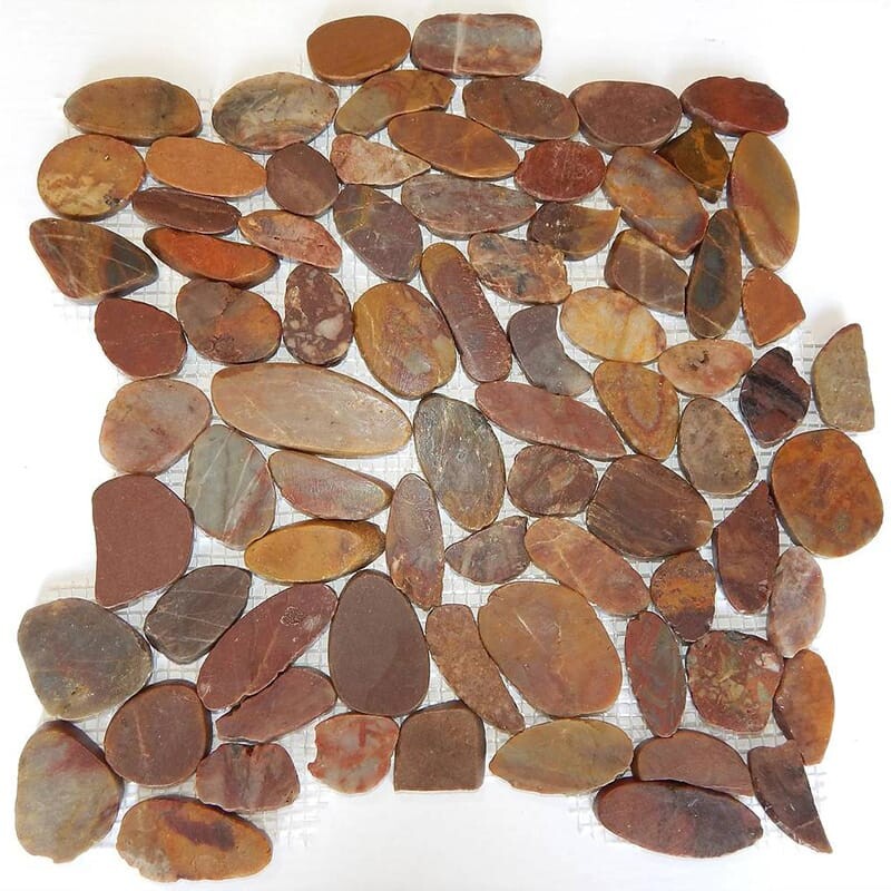 Red Wood Natural Pebble Mosaics 12×12
