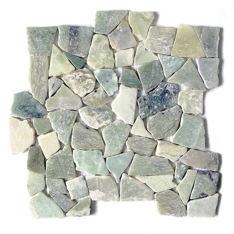 Mosaicos de guijarros naturales tipo patchwork de 12×12