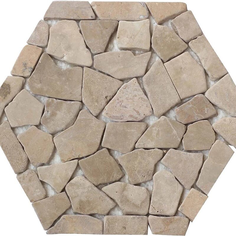 Flat Capucino Natural  Pebble Mosaics 9 7/8×11 7/8