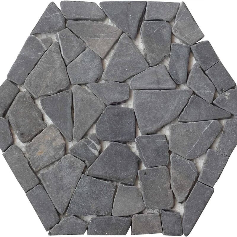 White Light Gray Natural  Pebble Mosaics 9 7/8×11 7/8