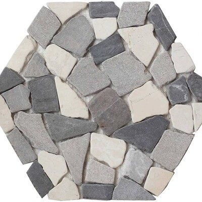 Flat Gray Natural Pebble Mosaic 9 7/8x11 7/8