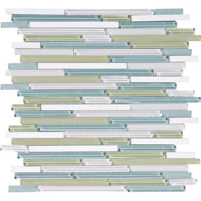 Lluvia Eleyson Gloss Liner Blend Glass Mosaics 12×12