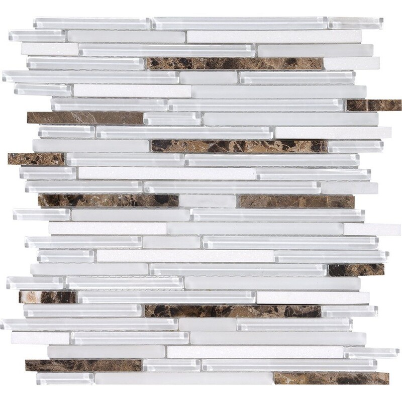 Noce De Kokas Gloss Liner Blend Glass Mosaics 12×12