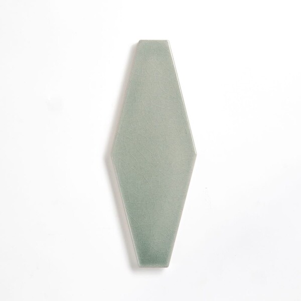 Verdant Crackled Longest Hexagon Ceramic Tiles 3×8