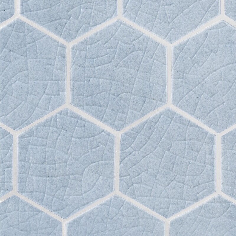 Vinca Crackled Hexagon 5 Ceramic Tiles 5×5