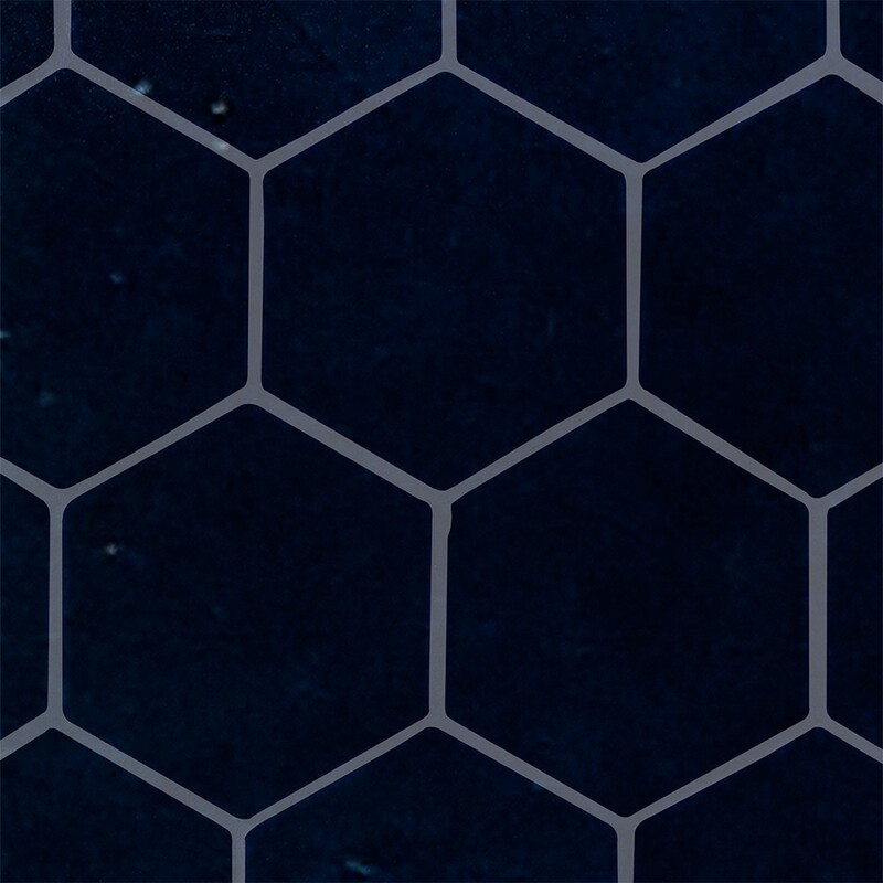 Tourmaline Crackled Hexagon 5 Ceramic Tiles 5×5