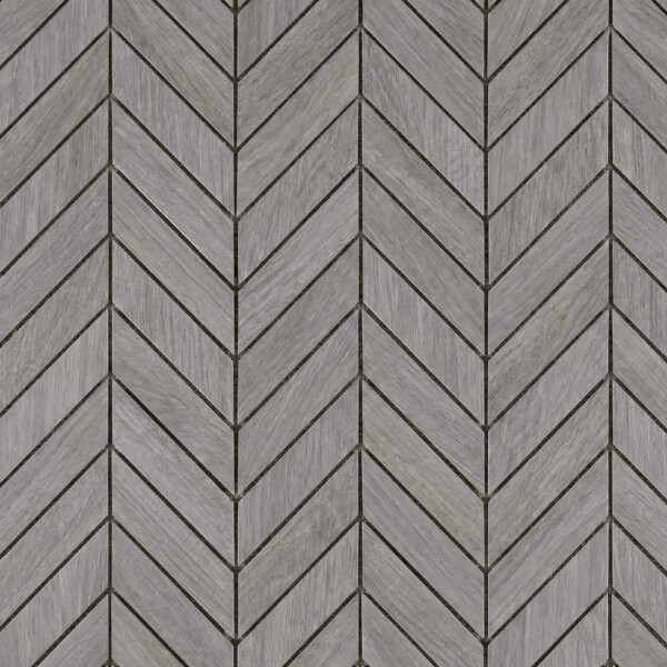 Gris Ardoise Matte Chevron Wood Look Porcelain Mosaics 17×7 3/4
