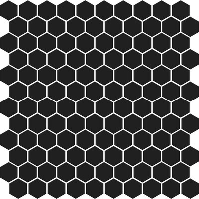 Noir Matte Hexagon Ceramic Mosaic 12x12