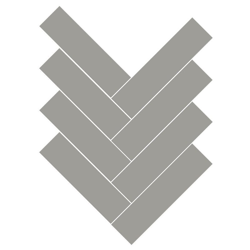 Gris Fonce Matte Herringbone Ceramic Mosaics 10×13