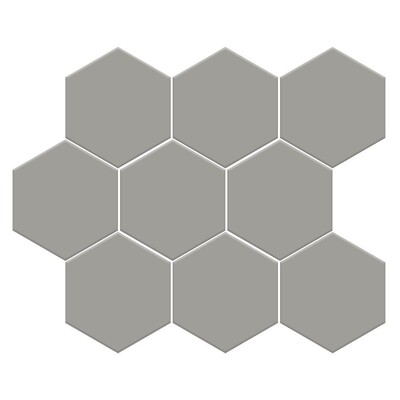 Gris Fonce Matte Midi Hexagon Ceramic Mosaic 8x10