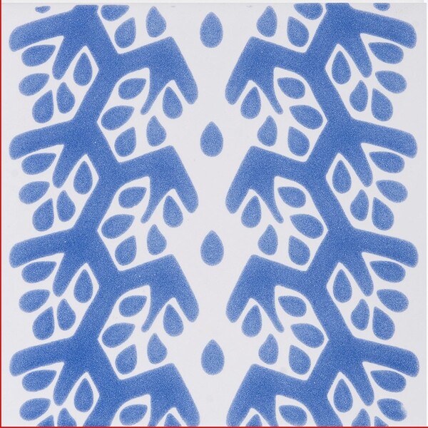 Snow White, Blue Glossy Cecil Stripe Ceramic Tiles 6×6