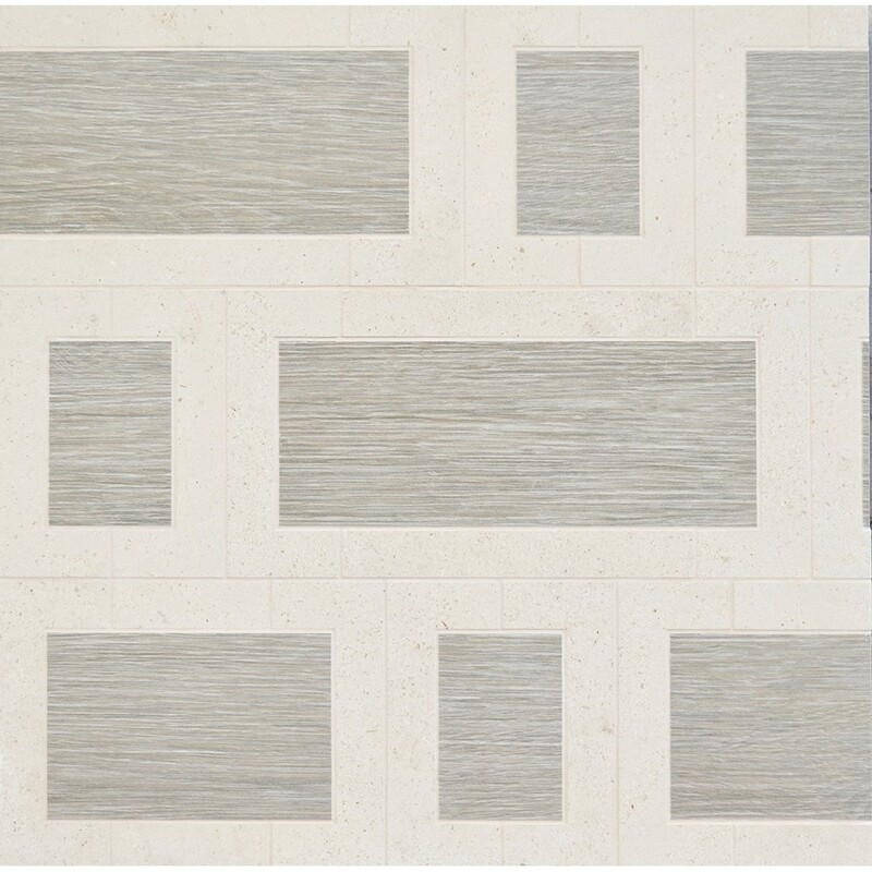 Multicolor Multi Finish Window Large Limestone Mosaics 6×12