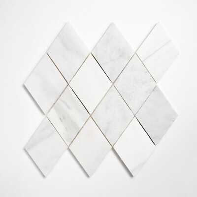 Mármol escocés Diamond Carrara T, Afyon White, Calacata T Multi Finish Waterjet Decos 9 5/16x10 1/2