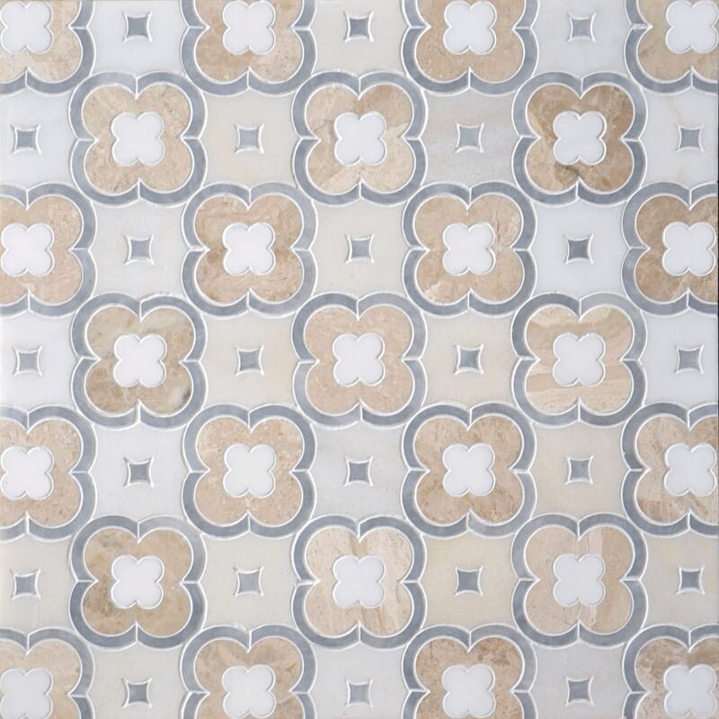 Afyon Grey, Afyon White, Diana Royal, Do Multi Finish Damascus Marble Mosaics 11×11